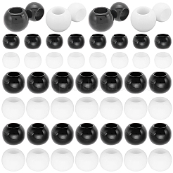 100個4スタイルレジンヨーロピアンビーズ  大穴ビーズ  ロンデル  ミックスカラー  9~11.5x6.5~9mm  穴：5.5~6mm  25個/スタイル&nbsp;RESI-CP0001-14