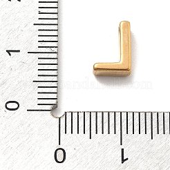 イオンプレーティング（IP）304ステンレススチールチャーム  レターチャーム  18KGP本金メッキ  文字l  9.5mm  穴：6.5mm&nbsp;STAS-R138-07G-L