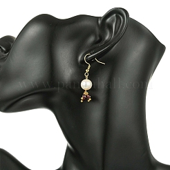 Natural Mixed Stone & Natural Cultured Freshwater Pearl Beads Dangle Earrings&nbsp;EJEW-JE06984