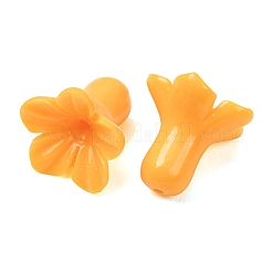 染色された合成珊瑚彫刻ビーズ  花  オレンジ  17x18mm  穴：1.4mm&nbsp;GG-CBAE64B-01B-02