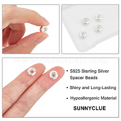 4 Pcs 2 Styles 925 Sterling Silver Spacer Beads&nbsp;STER-SC0001-01S