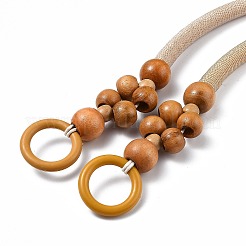 ウッドビーズバッグハンドル  バッグハンドル交換用アクセサリー  砂茶色  485x14mm  穴：27mm&nbsp;LS-FIND-H209-02A