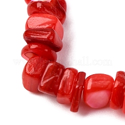 10Pcs 10 Colors Dyed Natural Freshwater Shell Beaded Stretch Bracelets for Men Women&nbsp;BJEW-JB12478