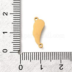 304ステンレススチール製エンジェルウィングペンダント  プラスチック製の模造シェル付き  イオンプレーティング（ip）  ゴールドカラー  16x5.5x1.5mm  穴：1mm&nbsp;STAS-Q348-18G