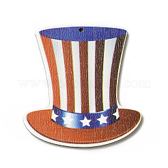 American Flag Theme Single Face Printed Aspen Wood Big Pendants&nbsp;WOOD-G014-18