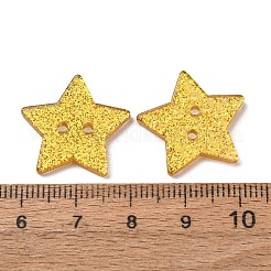2穴透明樹脂ボタン  スター  スパンコール入り  きいろ  19x20x2.3mm  穴：1.6mm&nbsp;LS-RE-CBAEB16-09