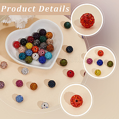 240Pcs 24 Colors Pave Disco Ball Beads&nbsp;RB-PA0001-09B