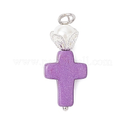 18Pcs 6 Colors Dyed Synthetic Turquoise Pendants&nbsp;PALLOY-JF04448