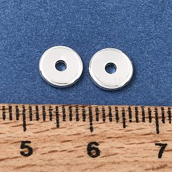 真鍮ビーズ  ディスク  ラックめっき  長持ちメッキ  銀  6.8x1.2mm  穴：1.8mm&nbsp;KK-CBA0DF0-18C-S