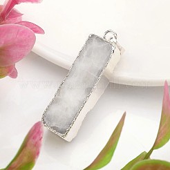 Rectangle Dyed Natural Druzy Agate Pendants&nbsp;G-I139-07S