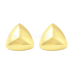 女性用304ステンレススチールスタッドピアス  三角形  ゴールドカラー  23x24mm&nbsp;LS-EJEW-A125-70G