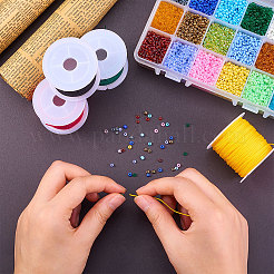 ポリエステル糸  DIY織りのジュエリー作り  ミックスカラー  0.8mm  約20m /ロール  12roll /セット&nbsp;OCOR-CJ0001-06