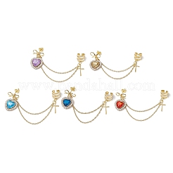 Alloy Rhinestone Heart Stud Earrings&nbsp;EJEW-JE06241