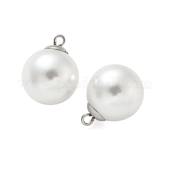 Plastic Imitation Pearl Beads Pendants&nbsp;STAS-Z009-02F-P