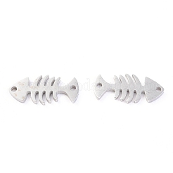 変色しないステンレススチールリンクコネクター  魚の骨  ステンレス鋼色  14.5x6.5x1.1mm  穴：1mm&nbsp;STAS-O142-22P