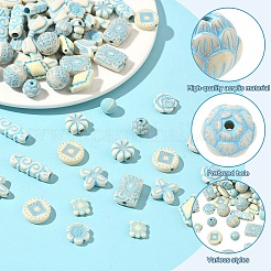 150Pcs 15 Styles Opaque Acrylic Enamel Beads&nbsp;OACR-YW0004-18