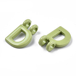 スプレー塗装合金2ループリンクペンダント  カドミウムフリー＆鉛フリー  文字L  文字.d  13.5x8.5x1.5mm  穴：2mm&nbsp;LS-X-PALLOY-T075-48D-RS