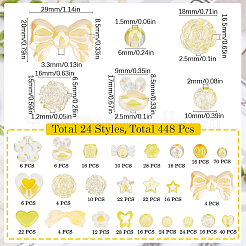 アクリル＆プラスチックビーズキット  混合図形  きいろ  6~20x6~29x3~12mm  穴：1~3.3mm  448個/セット&nbsp;MACR-SP0001-49B