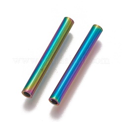 イオンプレーティング（IP）304ステンレス鋼チューブビーズ  虹色  25x3mm  穴：1.8mm&nbsp;STAS-L216-23B-M