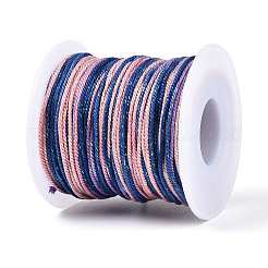 50mのポリエステル編みコード  ペット用プラスチックとメタリック糸を使用  ラウンド  ダークブルー  1.2mm  約54.68ヤード（50m）/ロール&nbsp;OCOR-T017-01B