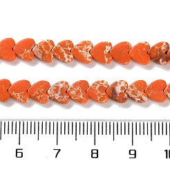 染色合成インペリアルジャスパービーズ連売り  ハート  トマト  6x6x3mm  穴：1mm  約69~71個/連  14.57''~14.96''（37~38センチメートル）&nbsp;G-M403-A39-02