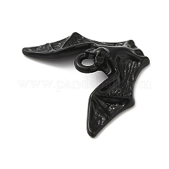 ハロウィンスプレー塗装合金ペンダント  コウモリの形  ブラック  16.5x23x5mm  穴：1.8mm&nbsp;PALLOY-D019-05