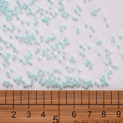 12/0グレードの丸いガラスシードビーズ  セイロン  淡いターコイズ  2x1.5mm  穴：0.7mm  約48500個/ポンド&nbsp;SEED-N001-B-143
