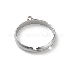 Non-Tarnish 304 Stainless Steel Open Cuff Rings Findings&nbsp;STAS-K278-03P