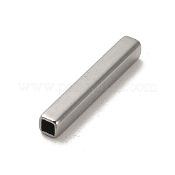 変色しない304ステンレススチールビーズ  長方形  ステンレス鋼色  20x3x3mm  穴：2x2mm&nbsp;STAS-Q316-05C-P