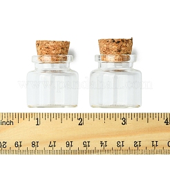 18 個のガラス瓶  コルクプラグ付き  ウィッシングボトル  コラム  透明  3x3cm  容量：10ml（0.34fl.oz）&nbsp;CON-FS0001-14A