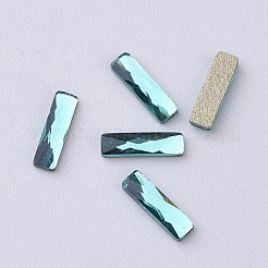 フラットバックk9ガラスラインストーンカボション  バックメッキ  多面カット  長方形  ミックスカラー  9x2.5x1.5mm&nbsp;RGLA-F035-2.5x9mm-M