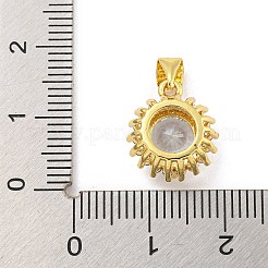 Rack Plating Brass Micro Pave Cubic Zirconia Pendants&nbsp;KK-G513-06G