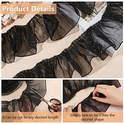 Polyester Pleated Lace Ribbon&nbsp;OCOR-WH0078-132A