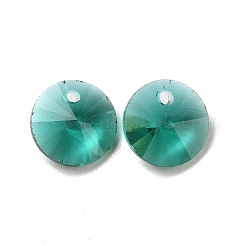 ガラスチャーム  多面カット  コーン  ダークシーグリーン  8x4mm  穴：1~1.2mm&nbsp;RGLA-L026-A20