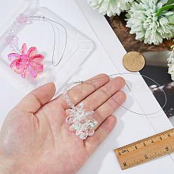 2Pcs 2 Styles Flower & Snowflake Glass Pendant Decorations&nbsp;HJEW-FH0001-83