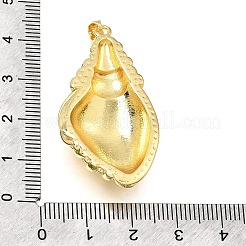 真鍮チャーム  ラックめっき  長持ちメッキ  カドミウムフリー＆鉛フリー  18KGP本金メッキ  巻貝チャーム  43x22x8.5mm  穴：4x3mm&nbsp;LS-KK-A303-26E-G