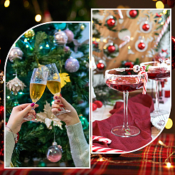クリスマステーマ合金エナメルワイングラスチャーム14個。  真鍮のパーツとパール加工されたガラスビーズ付き  ベル/スノーフレーク/サンタクロース  ゴールドカラー  35~57mm  1個/スタイル&nbsp;AJEW-SC0002-05