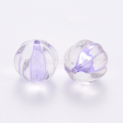透明なアクリルビーズ  カボチャ  ライラック  17.5x16mm  穴：1.8mm  約183個/500g&nbsp;TACR-S154-19A-47