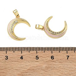 Brass Micro Pave Clear Cubic Zirconia Pendants&nbsp;KK-A294-04G-01