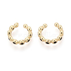 Brass Pave Cubic Zirconia Cuff Earrings&nbsp;EJEW-T049-03A-G
