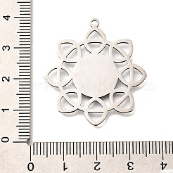 ステンレスペンダント201個  レーザー切断  花のチャーム  変色防止  ステンレス鋼色  34.5x31.5x1mm  穴：1.5mm&nbsp;STAS-B083-06P