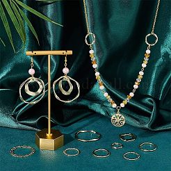 DIYジュエリー作りの発見キット  40 個の 10 スタイル合金リンク コネクターとペンダントを含む  リング  ゴールドカラー  16~38x16~37x1.5~3mm  4個/スタイル&nbsp;FIND-HY0001-16