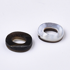 天然な黒リップシェルビーズ  トップドリルビーズ  文字.o  O：10x8.5x2.5mm  穴：0.6mm&nbsp;X-SSHEL-S265-001O