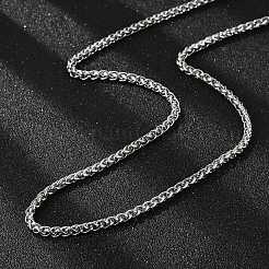 Tarnish Resistant 304 Stainless Steel Wheat Chain Necklaces&nbsp;NJEW-O058-26P