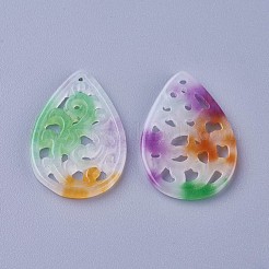Carved Natural White Jade Pendants&nbsp;G-L495-42