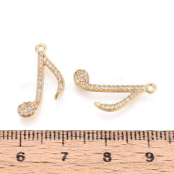 Brass Micro Pave Clear Cubic Zirconia Pendants&nbsp;KK-T074-110B-G