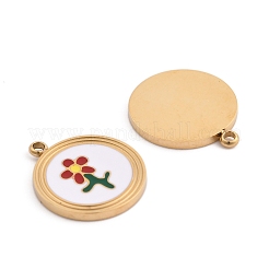 304 Stainless Steel Enamel Pendants&nbsp;STAS-L022-177B-G