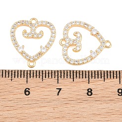 Brass Micro Pave Clear Cubic Zirconia Connector Charms&nbsp;CU-CBA7BFE-03G-G