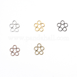 真鍮製オープンタイプ丸カン  ラウンド  ミックスカラー  18ゲージ  6x1mm  内径：4mm  500グラム&nbsp;KK-JQ0001-02-6mm