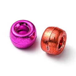 プラスチックビーズ  編んだ髪のビーズ  PVD真空メッキ  バレル  ミックスカラー  9x6.5mm  穴：3.7mm&nbsp;KY-YW0001-35